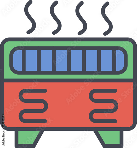 Convection Heater Vector Icon