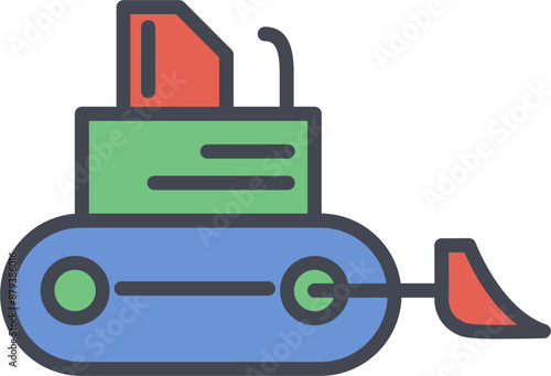 Bulldozer Vector Icon