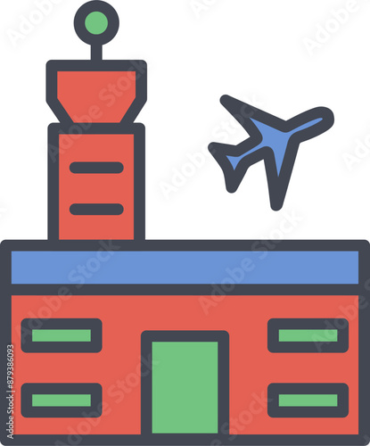 Airport Building Vector Icon