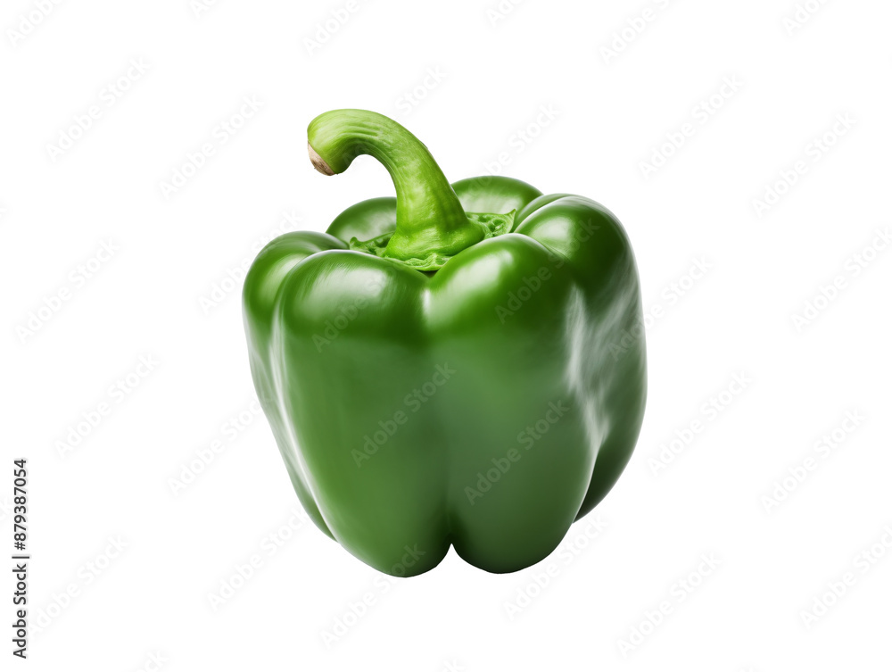 a green bell pepper with a stem a green bell pepper with a stem