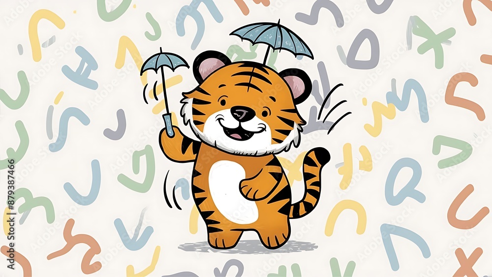 Cute tiger Cartoon Vector Icon Illustration Cute tiger Cartoon Vector Icon Illustration