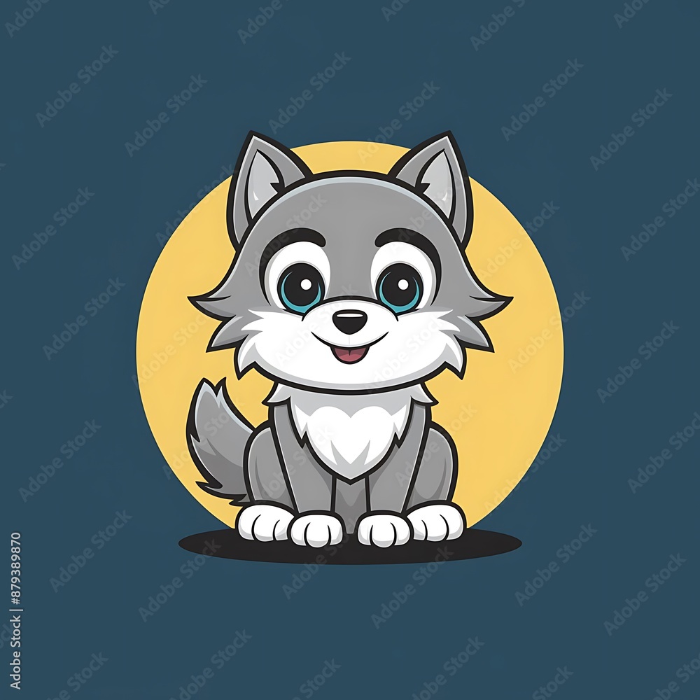 Cute Wolf Cartoon Vector Icon Illustration Cute Wolf Cartoon Vector Icon Illustration