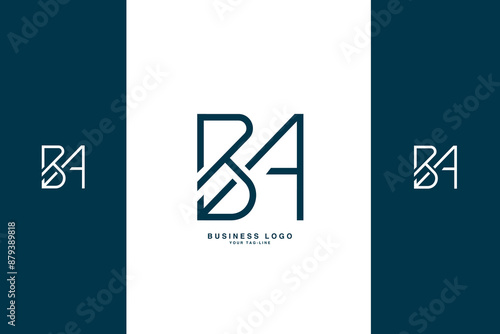 BA,A B, B, A, Abstract Letters Logo Monogram
