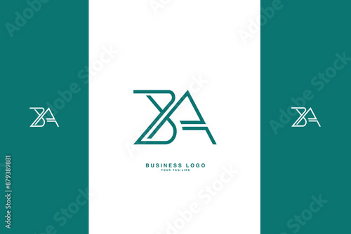 BA,A B, B, A, Abstract Letters Logo Monogram