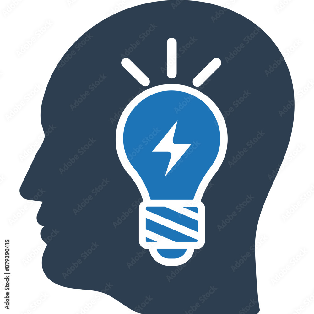 Brain Power vector Icon in Dual Tone style Brain Power vector Icon in Dual Tone style