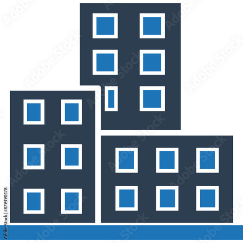 Building vector Icon in Dual Tone  style