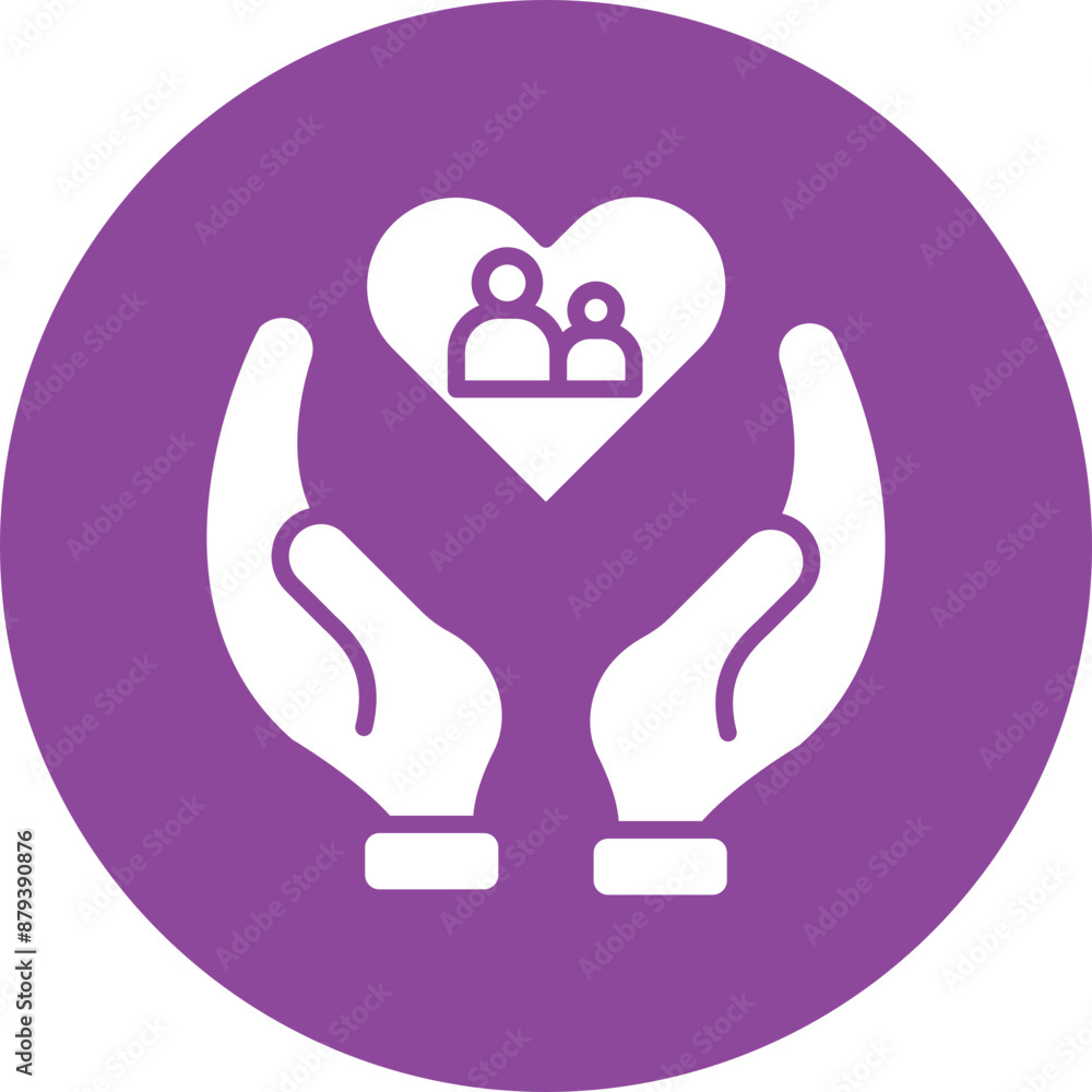 Supportive Community glyph circle icon Supportive Community glyph circle icon