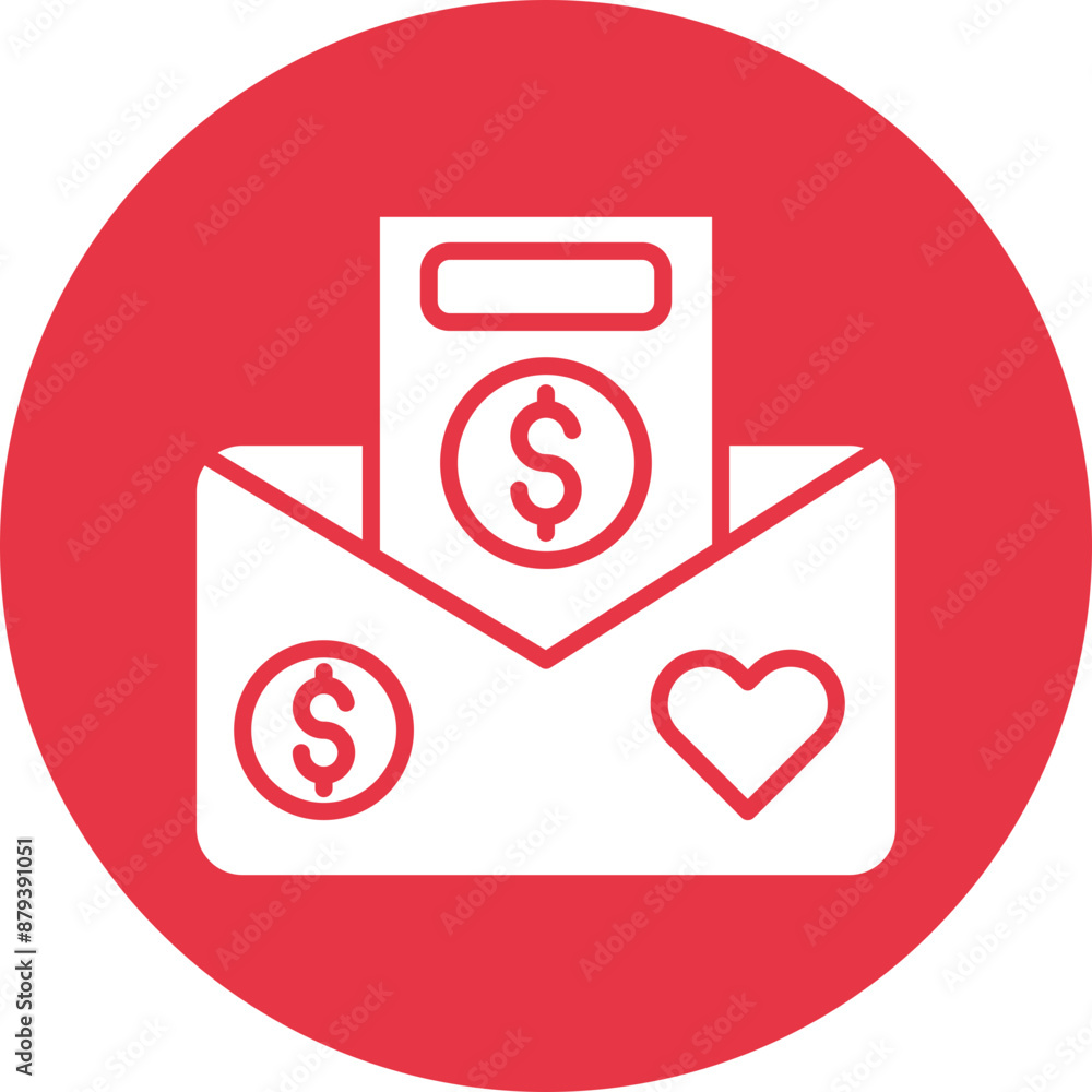 Donation Receipt glyph circle icon Donation Receipt glyph circle icon