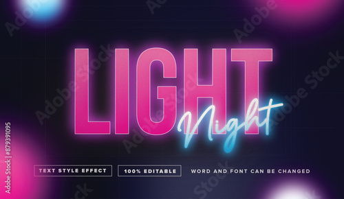 Retro Night Light text effect editable