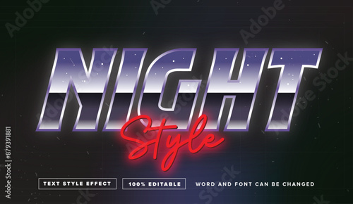 Retro Night style text effect editable