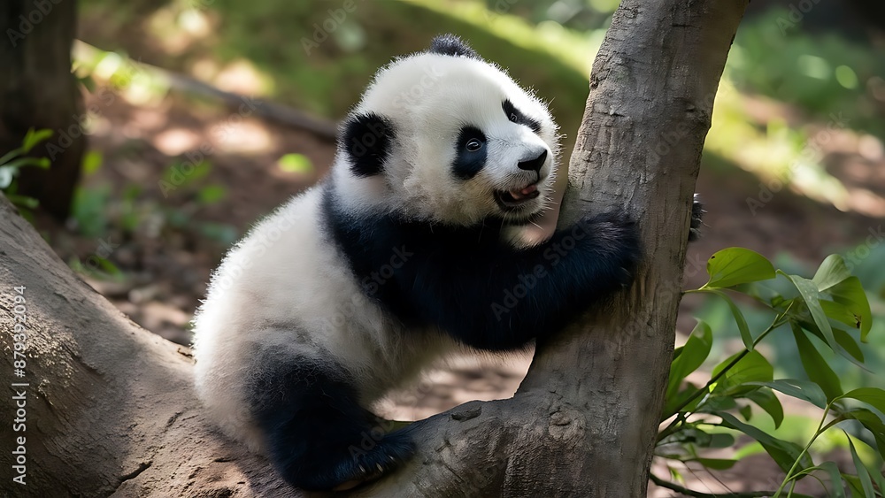 Fototapeta premium Giant panda cub wallpaper