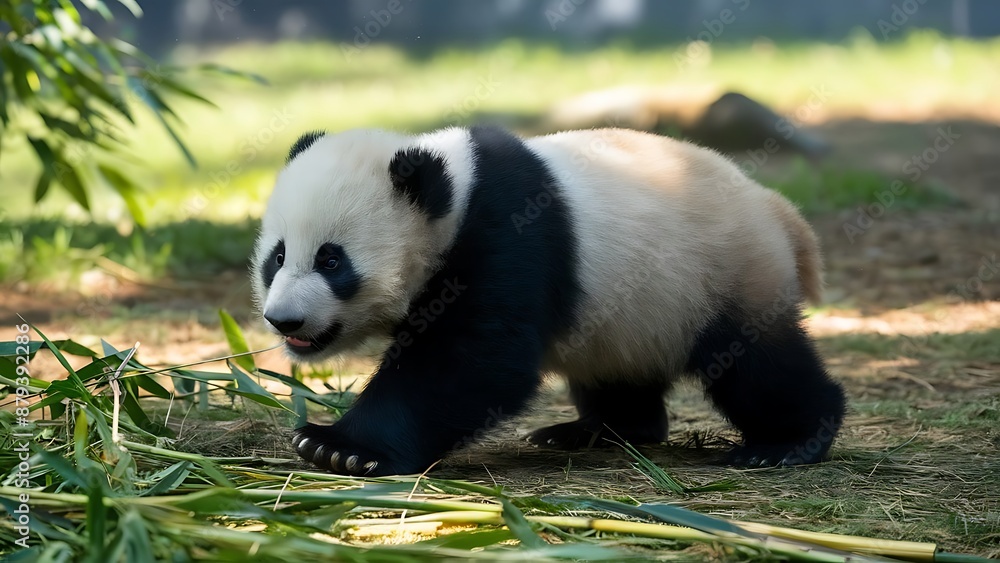 Obraz premium Giant panda cub wallpaper