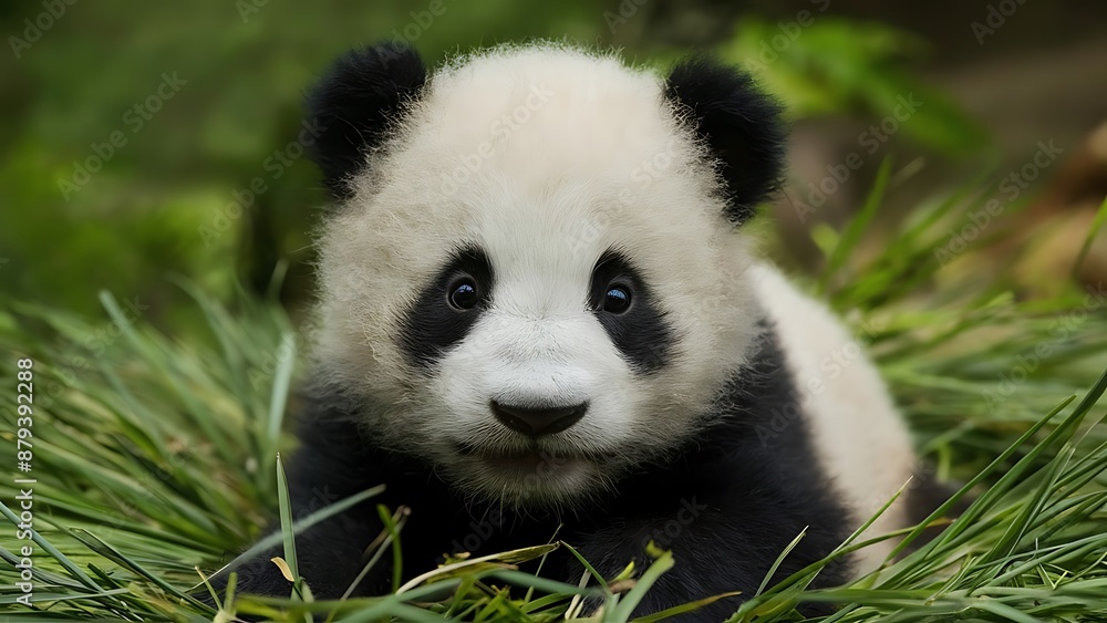 Fototapeta premium Giant panda cub wallpaper