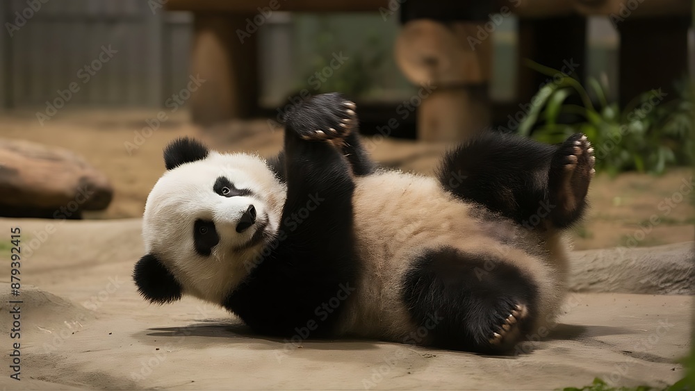 Fototapeta premium Giant panda cub wallpaper