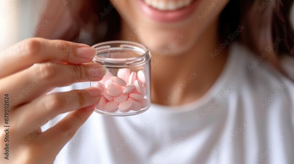 Person experiencing relief from GERD after taking antacid, smiling face, warm tones, realistic style Person experiencing relief from GERD after taking antacid, smiling face, warm tones, realistic style