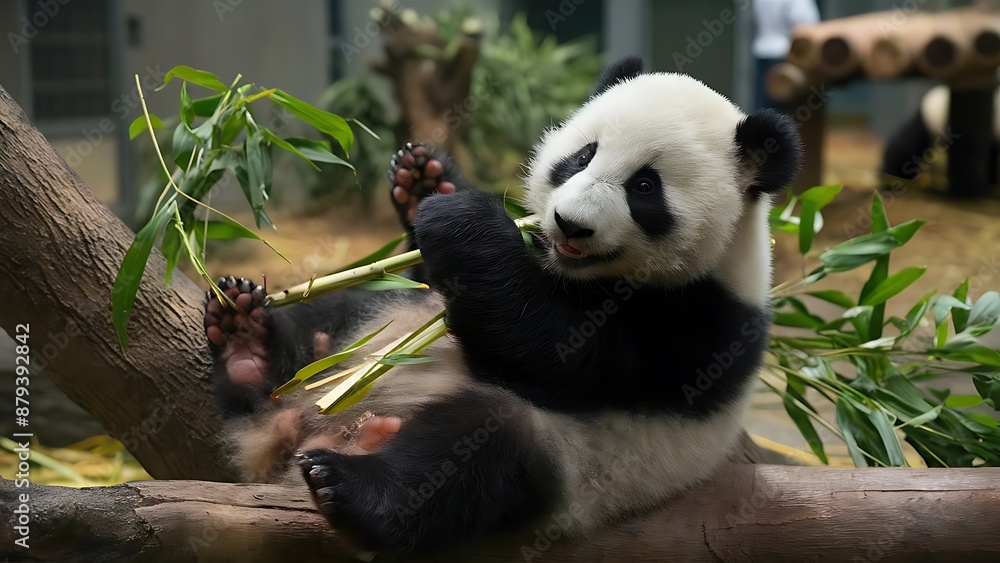 Obraz premium Giant panda cub wallpaper