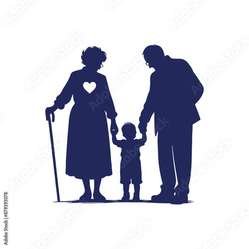 Grandparent silhouette Clip art vector illustration