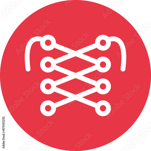 Shoelaces glyph circle icon