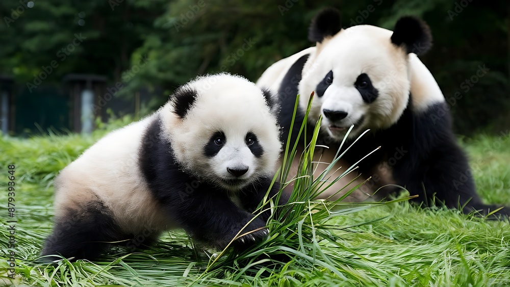Obraz premium Giant panda cub wallpaper