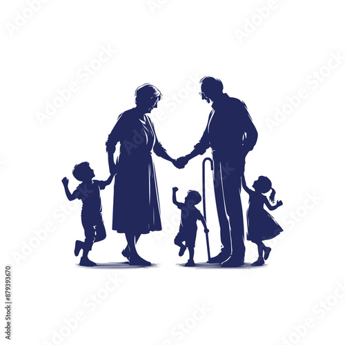 Grandparent silhouette Clip art vector illustration