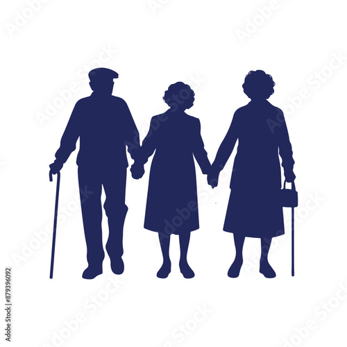 Grandparent silhouette Clip art vector illustration