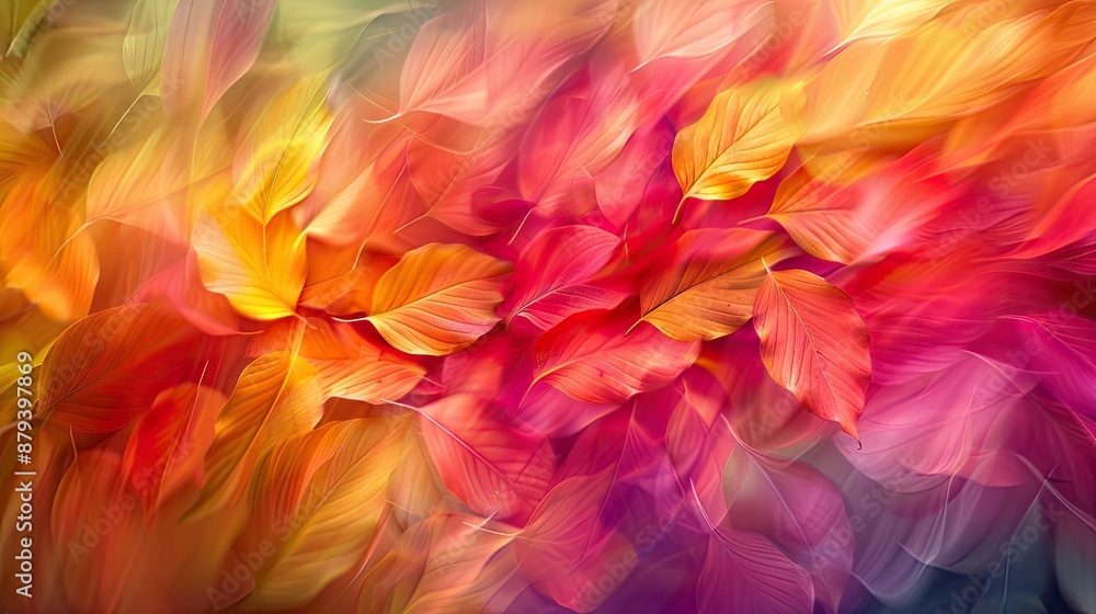Blur effect on colorful autumn leaves Blur effect on colorful autumn leaves