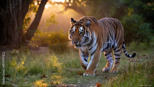 Great tiger male in the nature habitat wallpaper