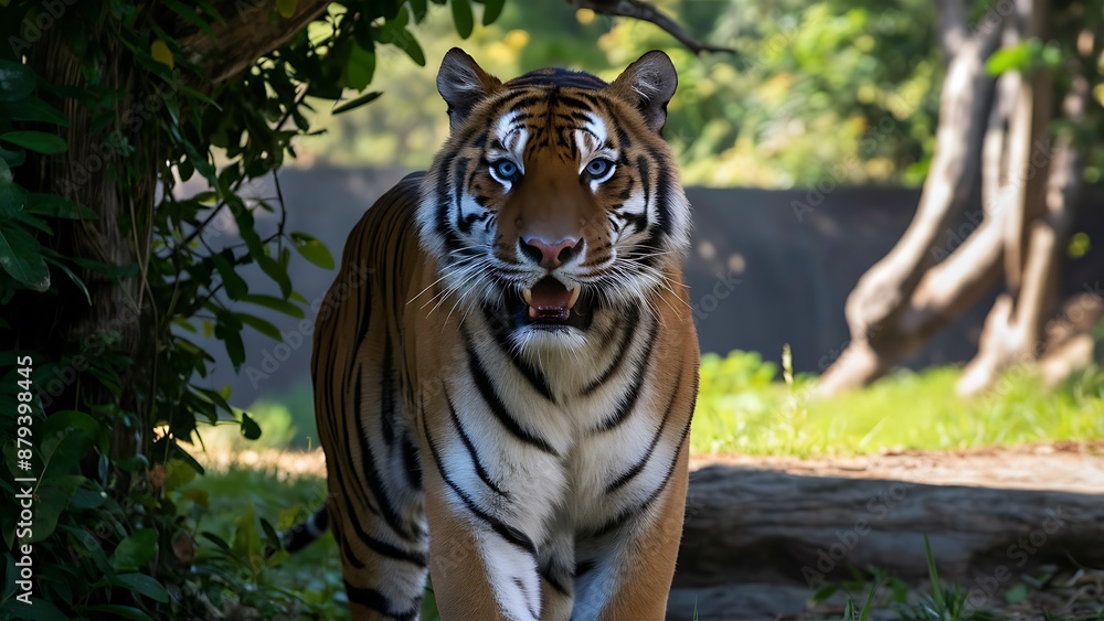 Obraz premium Great tiger male in the nature habitat wallpaper