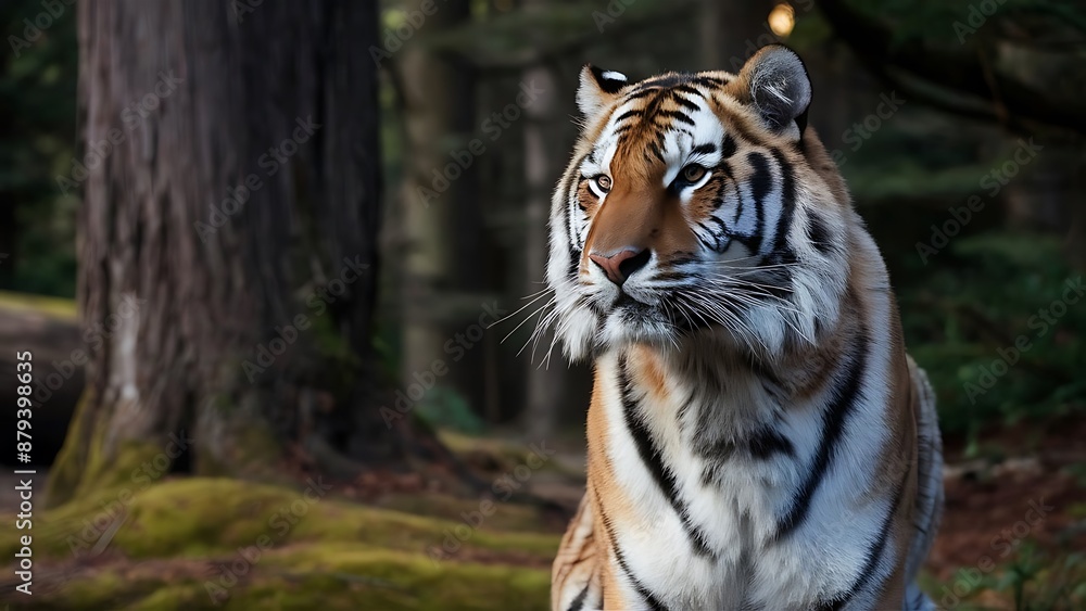 Fototapeta premium Great tiger male in the nature habitat wallpaper