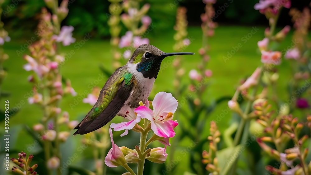 Naklejka premium Hummingbird wallpaper