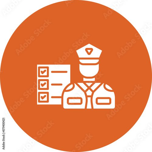 Airport Customs glyph circle icon
