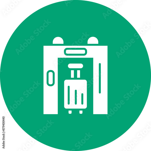 Airport Security Check glyph circle icon