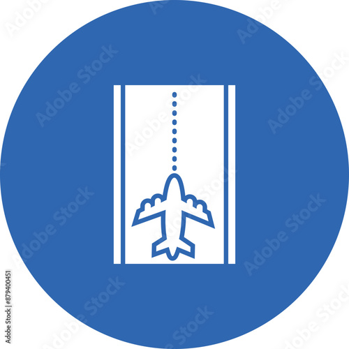 Airport Runway glyph circle icon
