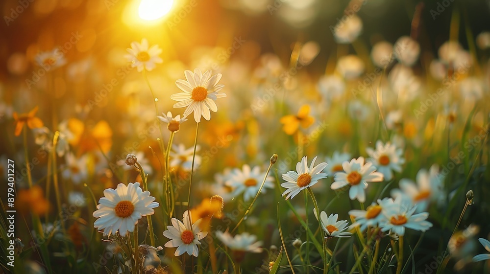 © Budi - A peaceful meadow with wildflowers in full bloom, a gentle breeze swaying the petals © Budi - A peaceful meadow with wildflowers in full bloom, a gentle breeze swaying the petals