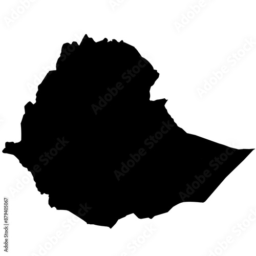 ethiopia map silhouette on transparent background