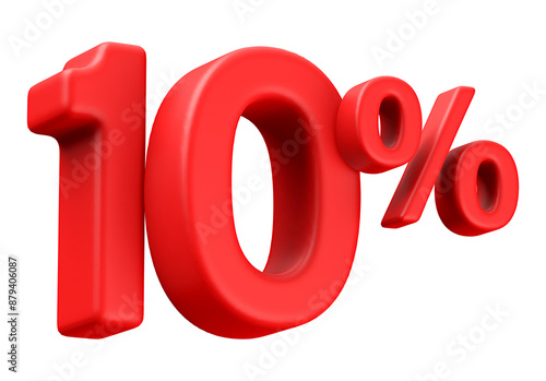 10 Percent Off Sale Red Number 3D