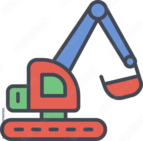 Excavator Vector Icon