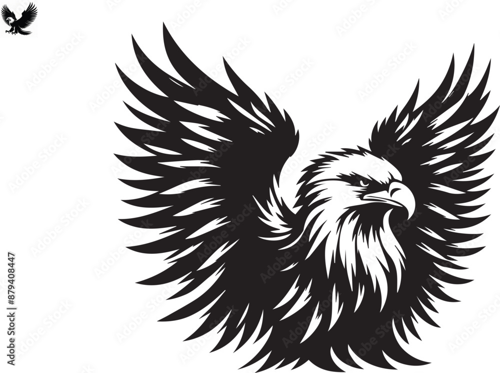 Fototapeta premium Eagle emblem black on white