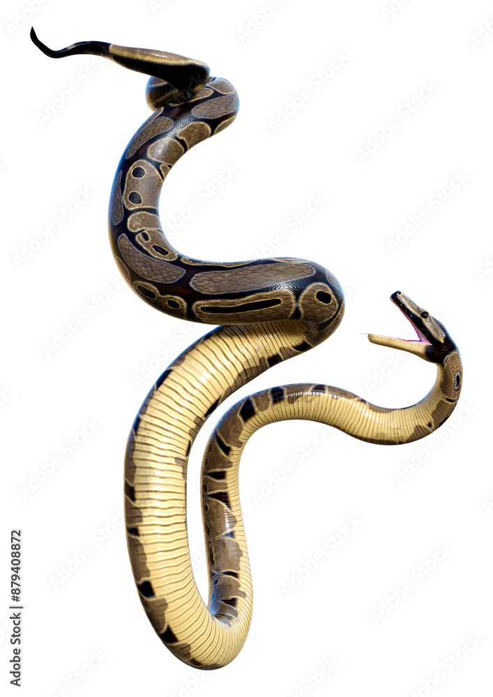 Obraz premium 3D Rendering Ball Python on White