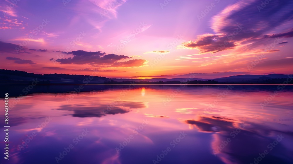 Obraz premium The purple and orange hues of the sunset image