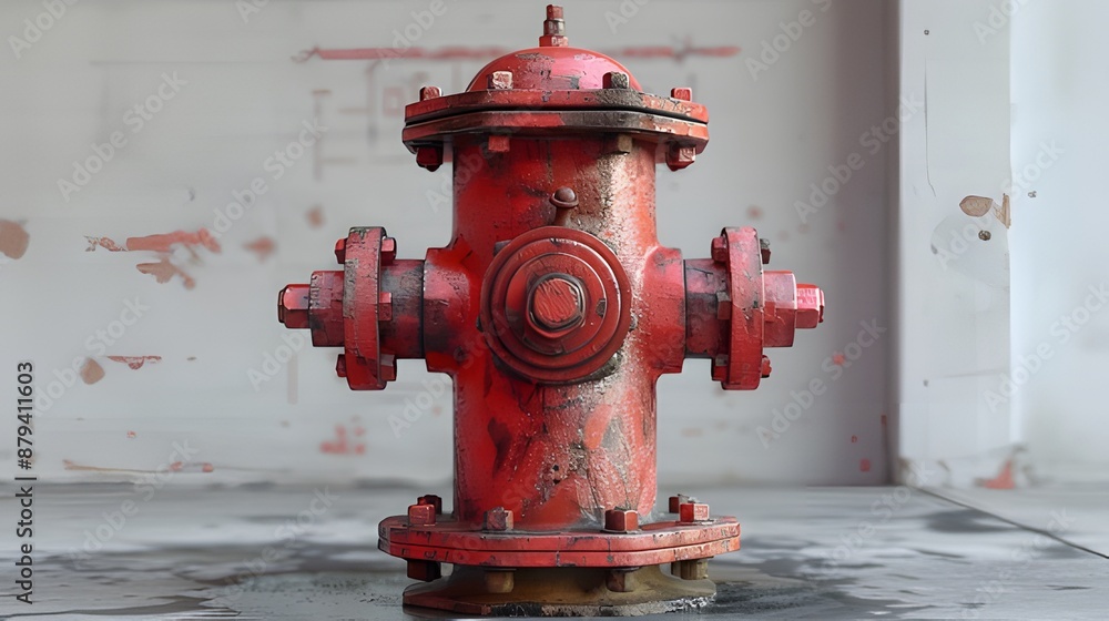 Medium Shot of Bright Red Fire Hydrant on White Backdrop Medium Shot of Bright Red Fire Hydrant on White Backdrop