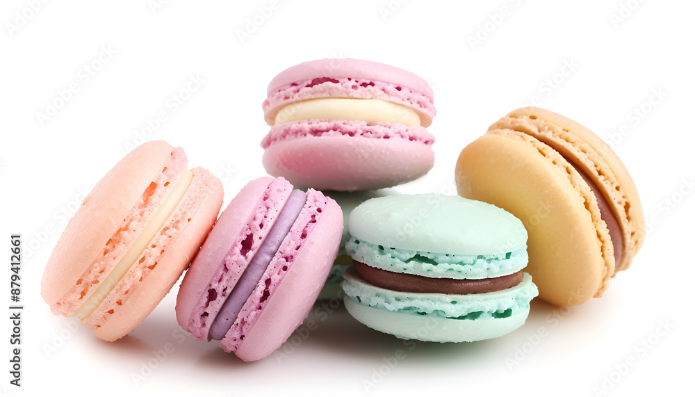 colorful macaroons isolated on white background colorful macaroons isolated on white background