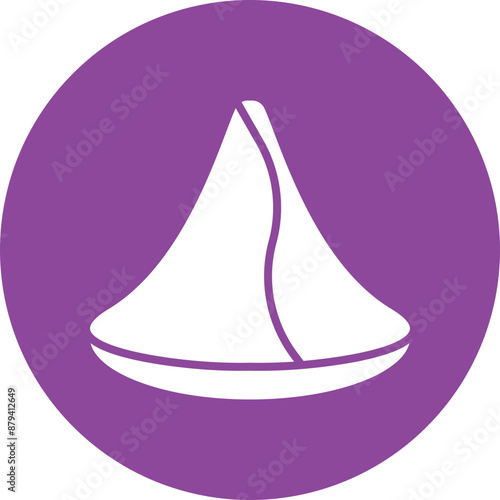 Samosa glyph circle icon