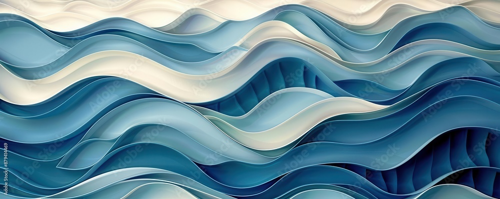 Fototapeta premium A soothing pattern of overlapping circles and waves, reminiscent of ripples in water