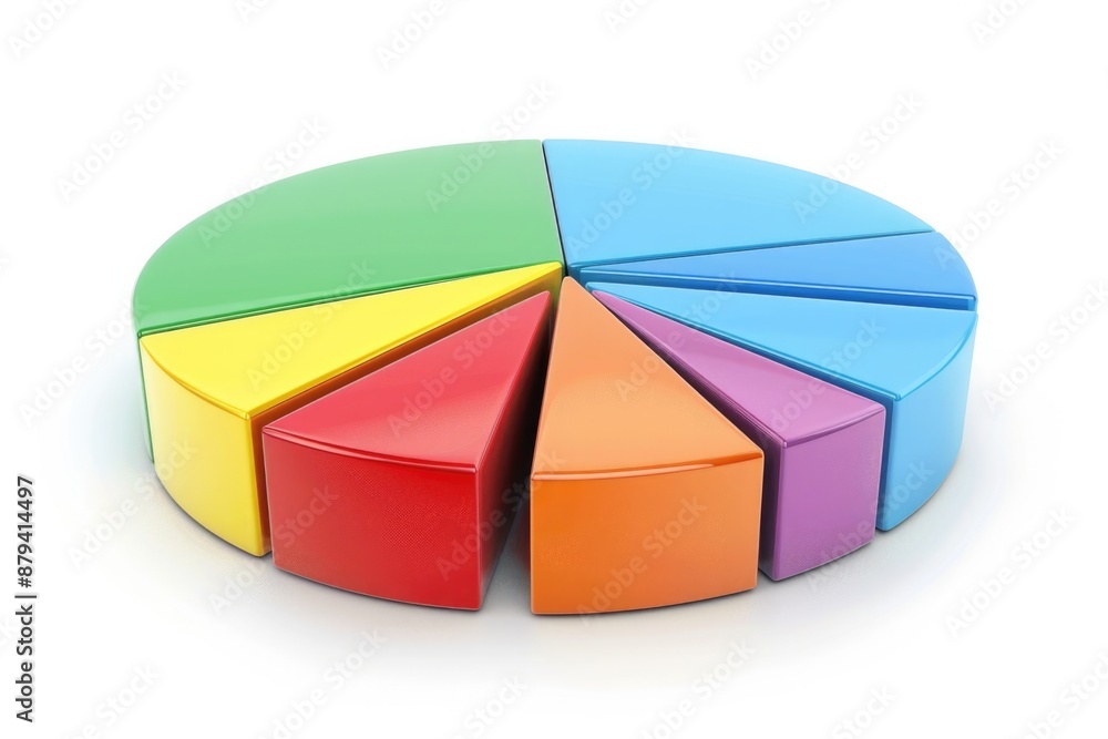 Fototapeta premium Market Share Report: Pareto Principle in Market Graphs and Pie Charts