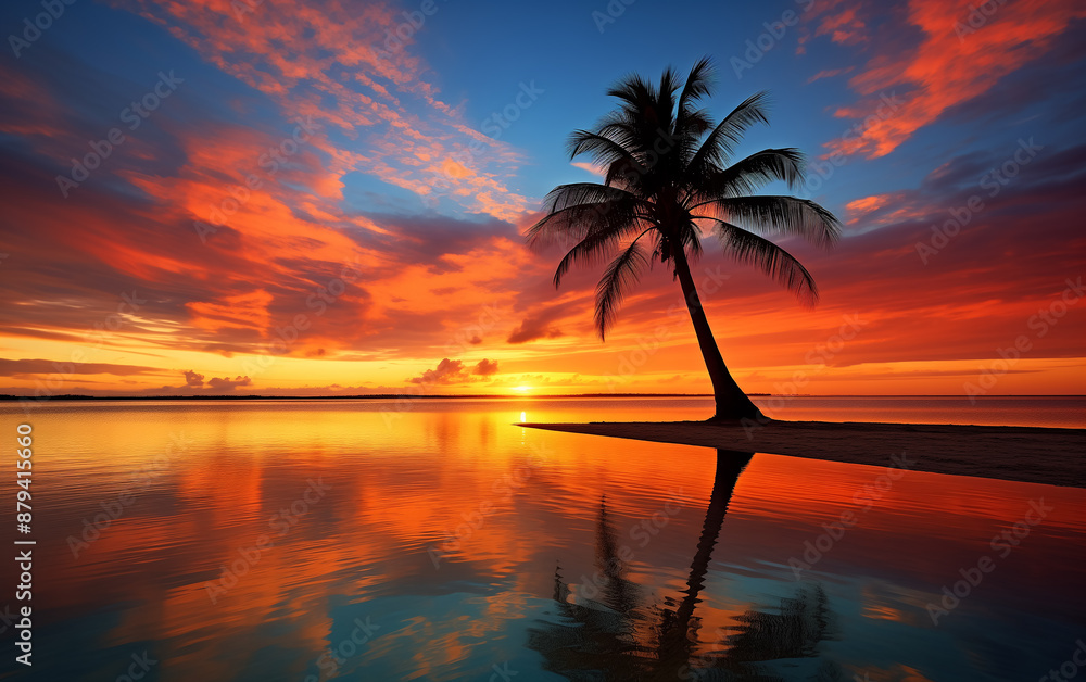 Obraz premium sunset on the beach in Fiji