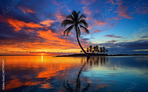 sunset on the beach in Fiji