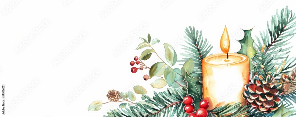candles in a Christmas wreath. candles in a Christmas wreath.