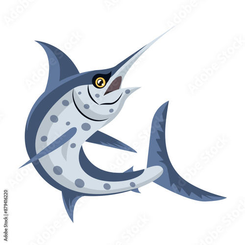 A flat style icon of swordfish 

