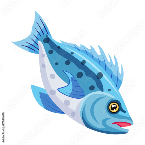 Marvel fish icon in flat style 

